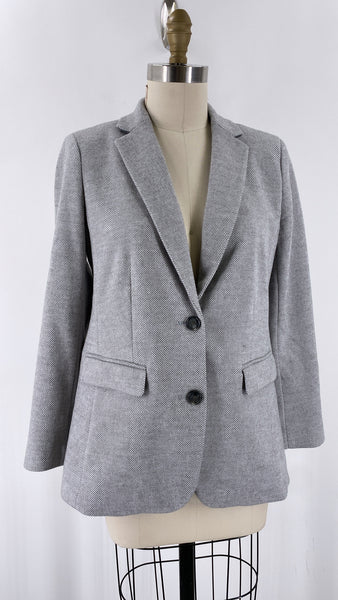 Ann Taylor Gray Wool Blend Blazer Jacket, 8 Petite