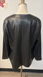 Susan Graver Black Faux Leather Jacket, 18W
