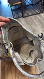 New Frye Silver Metallic Leather Melissa Hobo Bag, 12.5"W x 12.5"H x 5"D