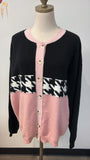 New Black Sweater with Pink Trim, XXL