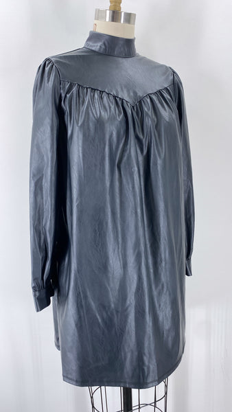 Who What Wear Black Faux Leather Dress, XS