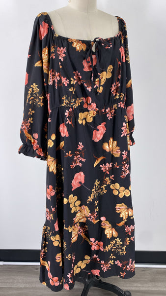 Bloomchic Black Print Dress, 22/24