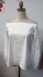 New White House Black Market White Off Shoulder Top, XS