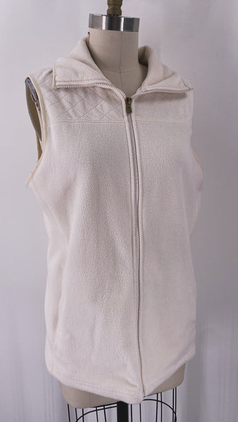 Chaps Ivory Fleece Vest, L
