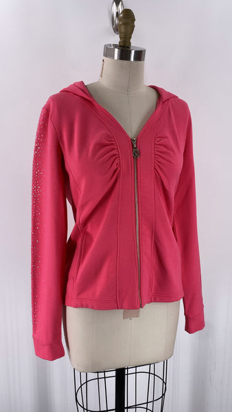 Christine Alexander Pink Hooded Cardigan, M