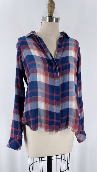 Cloth & Stone Plaid Button Front Top, XS
