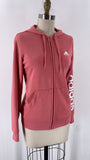 Adidas Pink Hoodie Zip Front Pocket Jacket, S