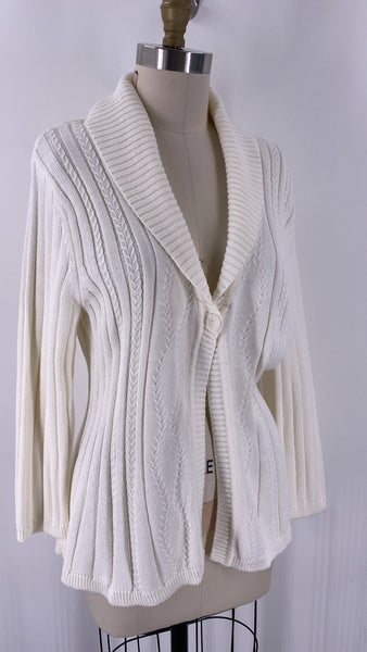 Croft & Barrow Ivory Cardigan, L Petite