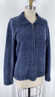 Croft & Barrow Blue Chenille Cardigan, L