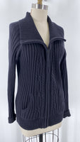 St. John's Bay Black Zip Front Pocket Cardigan, L