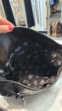 Donald Pliner Black Leather Shoulder Bag, 12"x9"