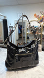 Donald Pliner Black Leather Shoulder Bag, 12"x9"