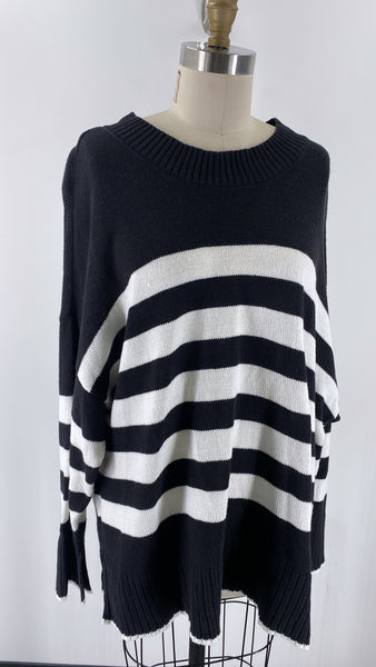 Sonoma Black Stripe Sweater, 2X