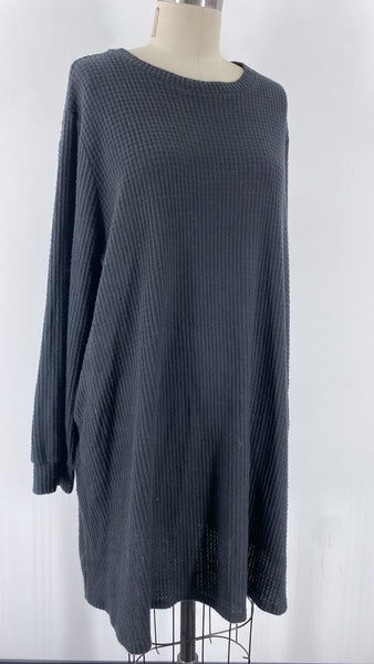 You & Me Black Waffle Knit Pocket Dress, 3X