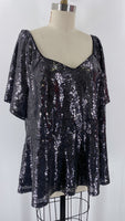 Lane Bryant Black Sequin Top, 22