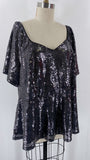 Lane Bryant Black Sequin Top, 22