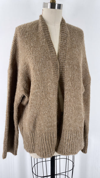 Bibi Brown Wool Blend Cardigan, XL