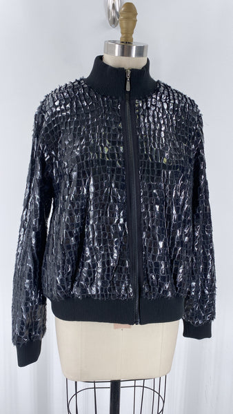Peter Nygard Black Zip Front Jacket, 14