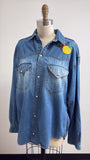 Wacko Denim Snap Front Jacket Top, L