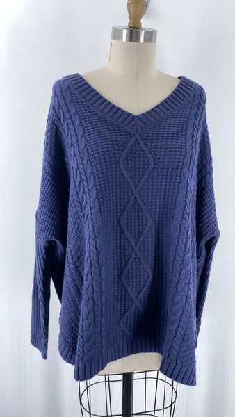 Natural Reflections Blue Sweater, XL