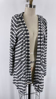 Vince Camuto Black Stripe Hooded Cardigan, XL