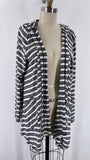 Vince Camuto Black Stripe Hooded Cardigan, XL