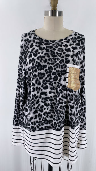 Cream n Sugar Animal Print Top, XL