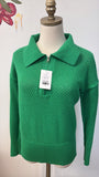 Green Open Stitch Sweater, M