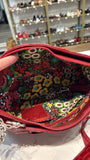 Brighton Red Leather Shoulder Bag, 11"x8"