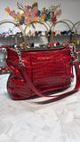 Brighton Red Leather Shoulder Bag, 11"x8"
