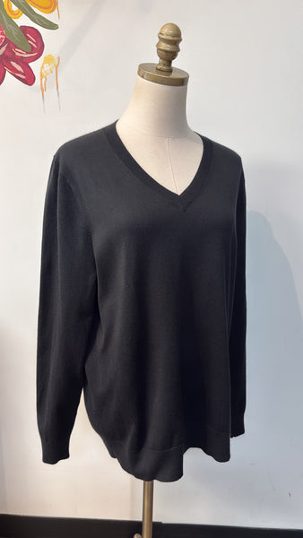 Lands End Black Sweater, L