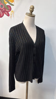 Ann Taylor Black Metallic Cardigan, XL