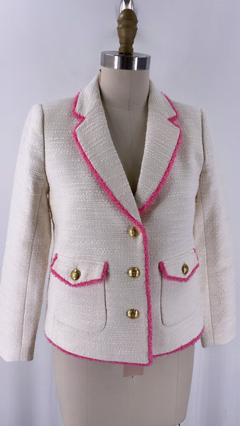 Talbots Ivory/Pink Jacket, 4 Petite
