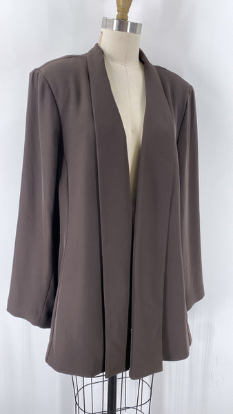 Calvin Klein Brown Blazer Open Front Jacket, 3X