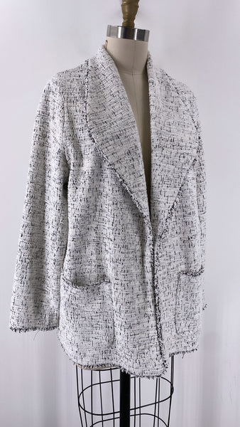 Max Studio White/Black Blazer Jacket, 1X