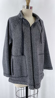 Talbots White/Black Zip Front Jacket, 1X