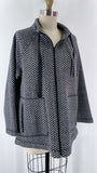 Talbots White/Black Zip Front Jacket, 1X