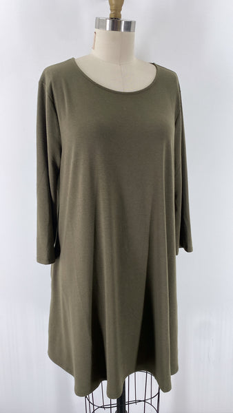 Zenana Premium Green Pocket Dress, 1X