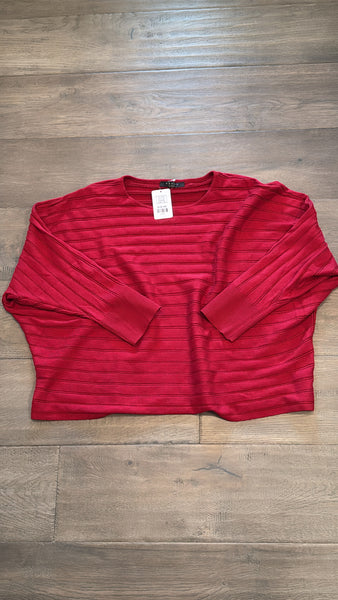 Cyrus Red 3/4 Sleeve Sweater, 2X