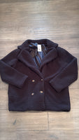 Black Teddy Bear Double Breasted Pocket Jacket, 2XL