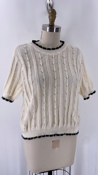 Ivory/White Cropped Sweater, XL
