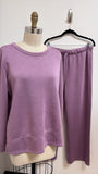 Xieerduo 2pc Purple Top + 30" Inseam Pants, L