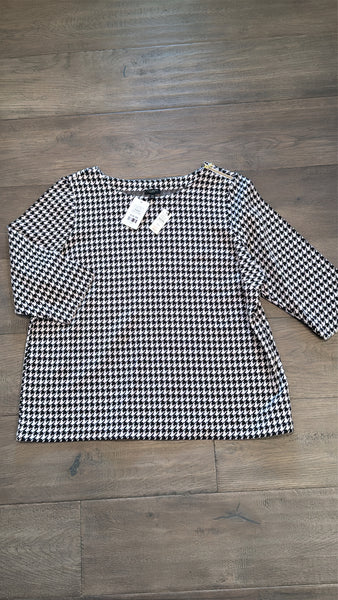 New Talbots Houndstooth Top, 2X Petite