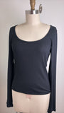 New Maeve Black Rib Knit Top, L