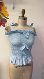 Mable Blue Smocked Top, S