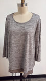New Chico's Lurex Metallic Taupe Top, XL