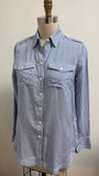 New Banana Republic Blue Stripe Parker Top, XS