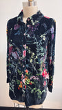 Soft Surroundings Black Velour Top, XS
