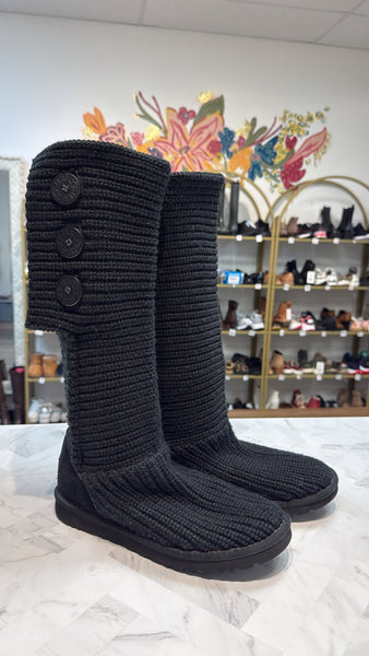 Ugg Black Cardy Button Boots, 7