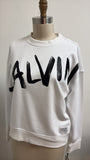 New Calvin Klein White Performance Brush Logo Sweatshirt, S